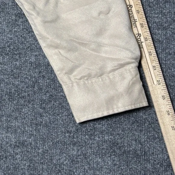 Knightsbridge Men's Satin Button Up Shirt XL Champagne Two Pocket Long Sleeve - Picture 10 of 15